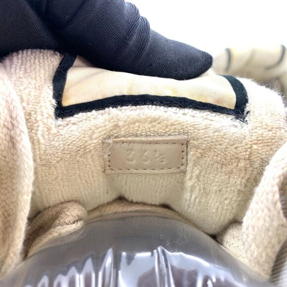 Gucci Screener Sneakers 36.5 Butter Green Canvas & Leather With GG Enamel Design - Picture 6 of 9